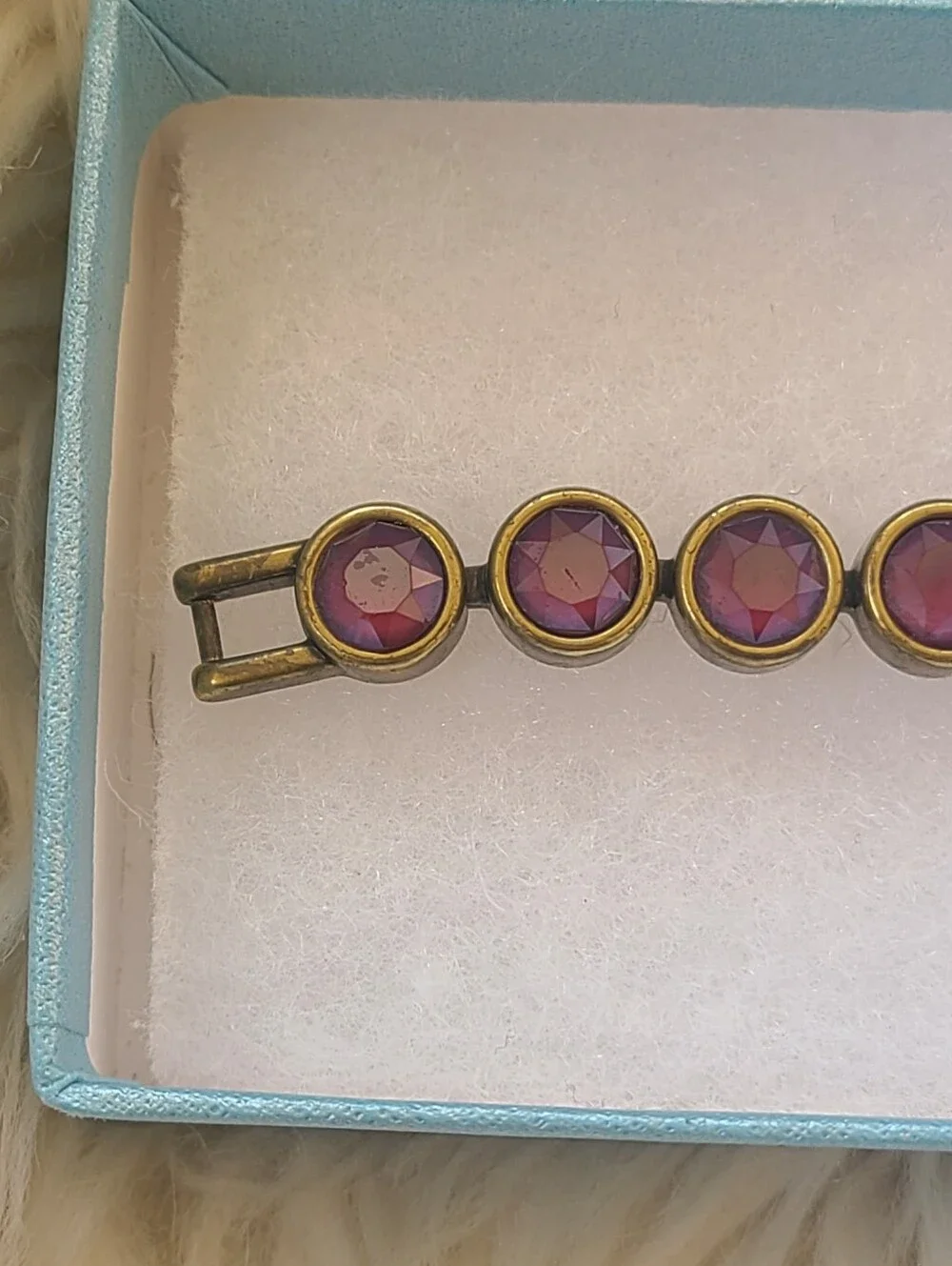 Touchstone By Swarovski Crystal Cyclamen Oxidized Brass Ice Bracelet- Good